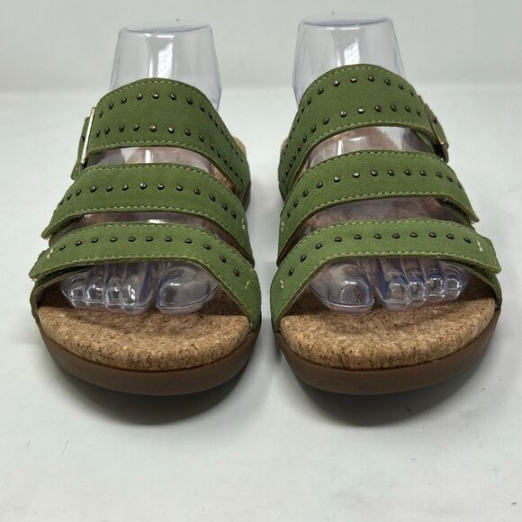 Spenco Revitalign Spring Slides Sandals Womens Sz 7 Suede Olive Green - Picture 3 of 8